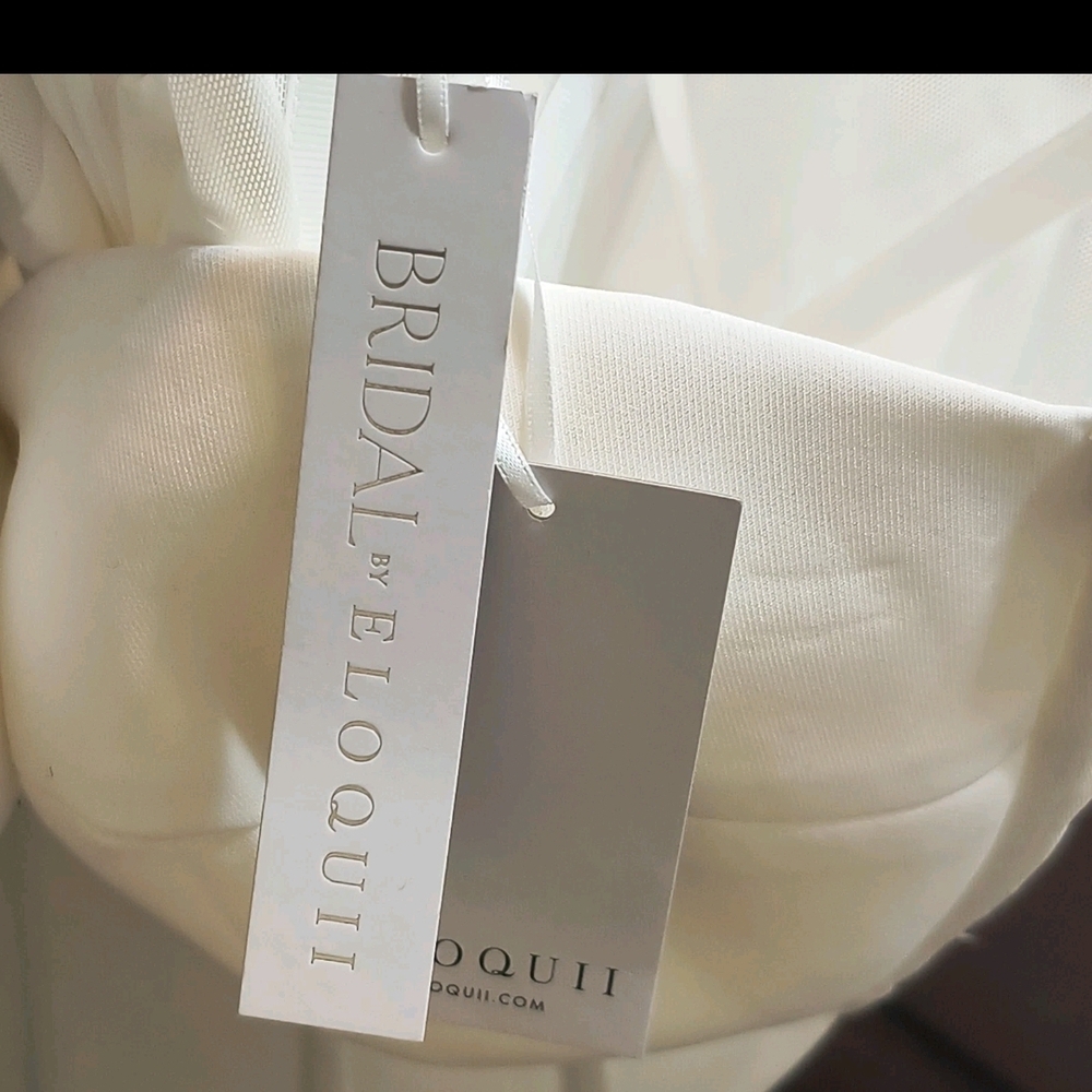 Bridal by ELOQUII Sheer Bodice Structured Dress White Size 16 NWT Strapless - Picture 9 of 9